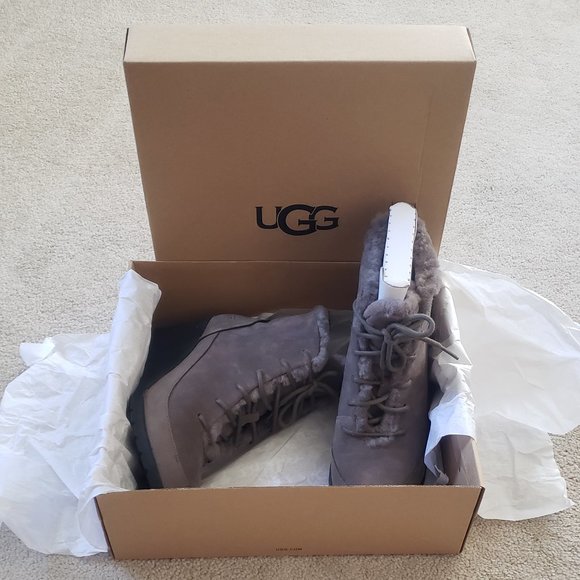 UGG Bridgit Ankle Wedge Boots in Mole - Picture 2 of 10